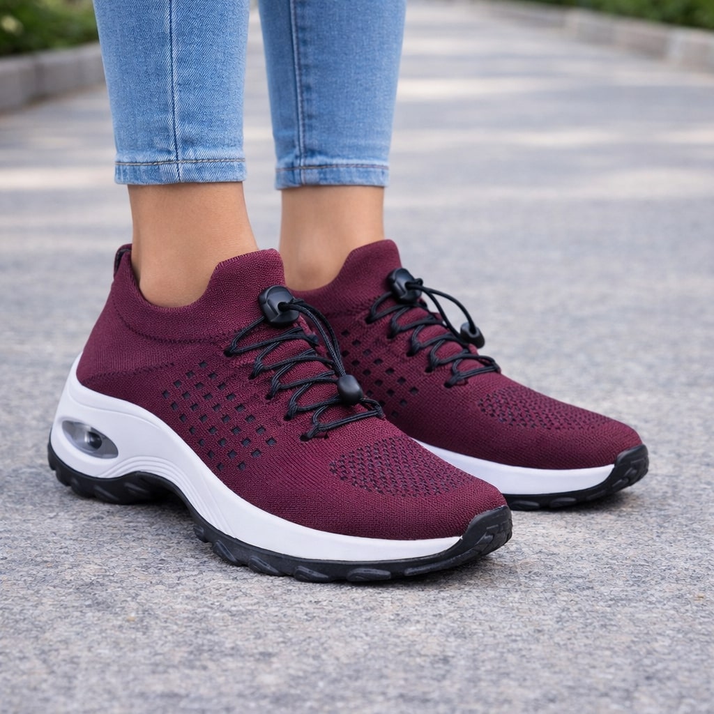 Slow Man women's walking sock sneakers with breathable mesh and air cushion sole thumbnail